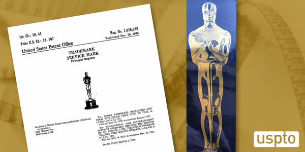 Patent art and trademark registration for the OSCARs statue