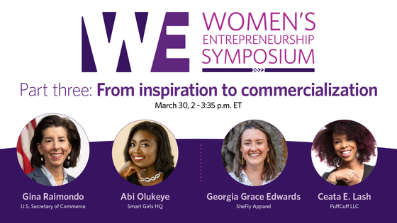 alt="Women's entrepreneurship symposium -- March 30, 2-3:35 pm ET"