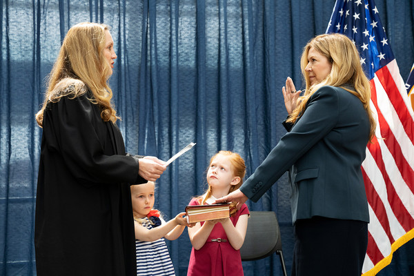 Director Vidal being sworn in