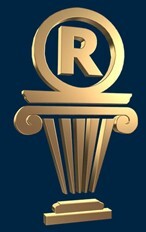 Graphic of a gold registration symbol atop a trophy