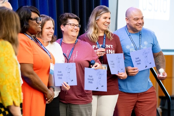 Stephanie Klixbull and Dr. Sequoyah Wharton (far right), and their team won “Best Overall Pitch” in the NSTI 2024 Invention Challenge.