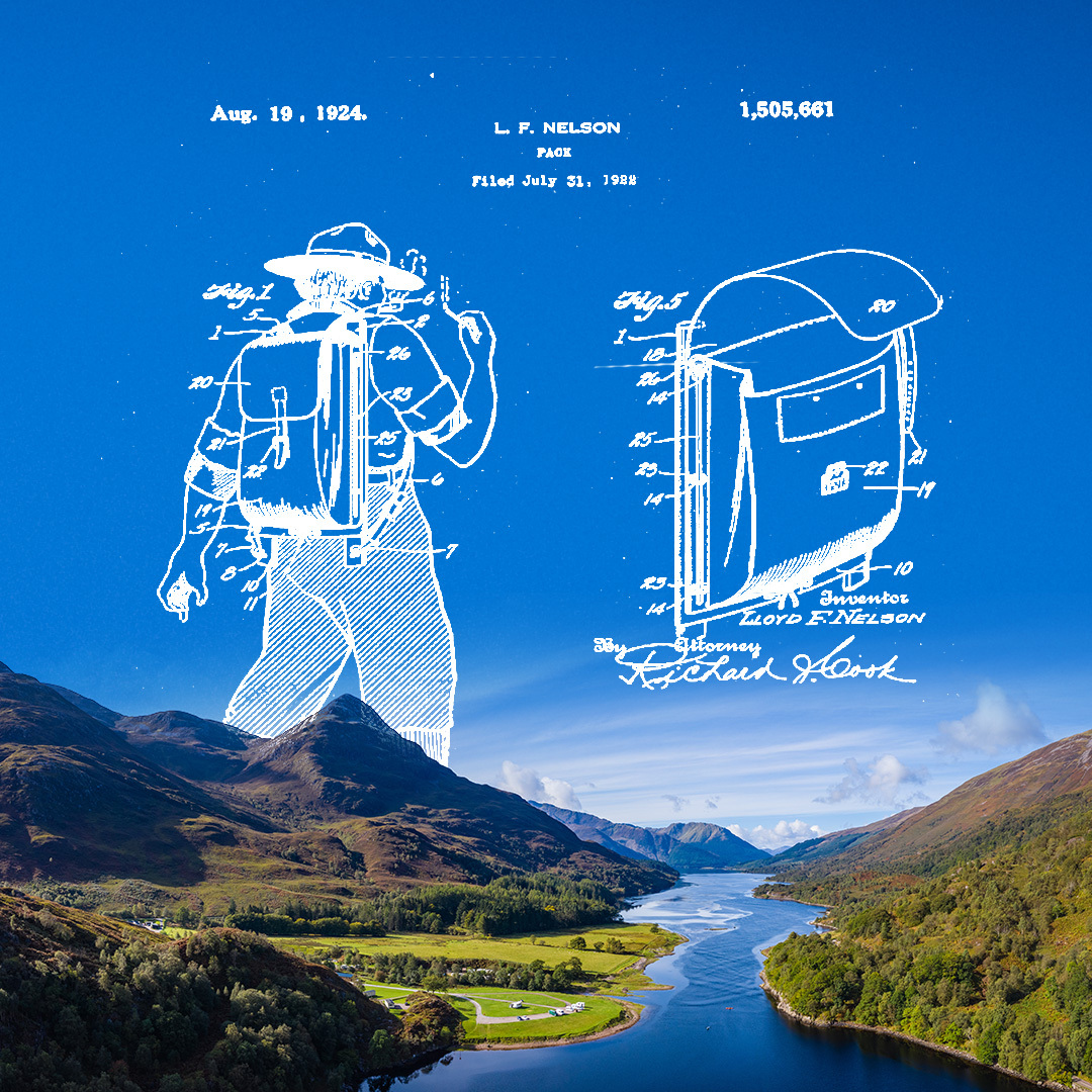 Patent art graphic depicting outdoor gear