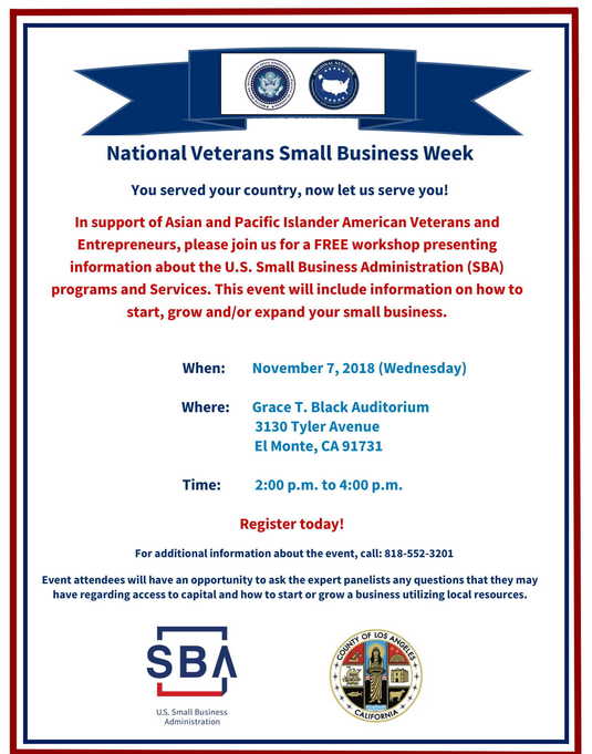 National Veterans Small Business Week Nov. 59