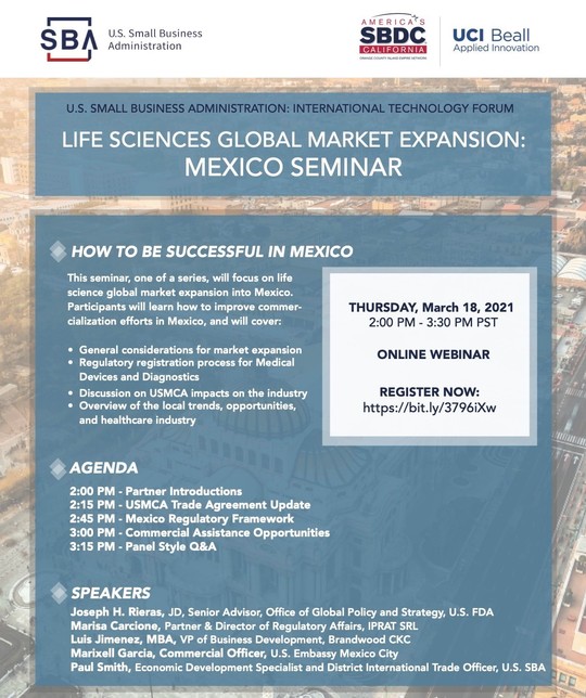 SBA ITF: Life Sciences Global Market Expansion - Mexico Seminar