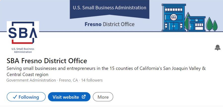 Image of Fresno District SBA LinkedIn Page