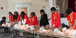 Students volunteering