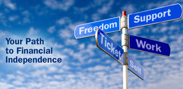 Image of Road Sign next to words your path to financial independence