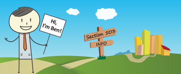 Ben holding Section 503 sign