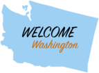 map of the state of Washington with the words WELCOME Washington