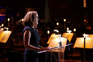 Assistant Secretary for the Bureau of Educational and Cultural Affairs Lee Satterfield giving remarks at the Kennedy Center.