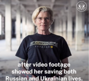 Photo of Ukrainian Medic in a black shirt staring directly at  the camera with the Department of State logo on the top right corner. 