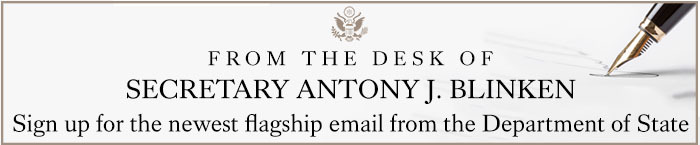 An image showing a pen and the words "Sign up for the flagship email From the Secretary's Desk"