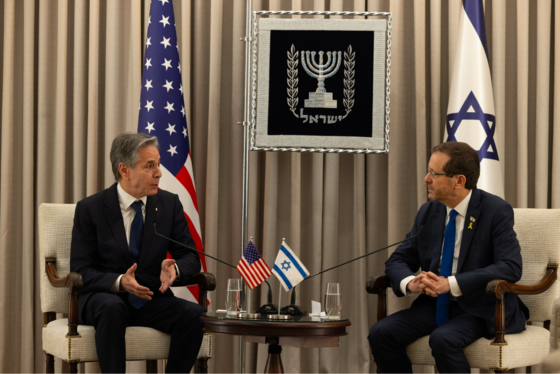 Secretary of State Antony Blinken meets with Israeli President Isaac Herzog in Jerusalem, Israel.