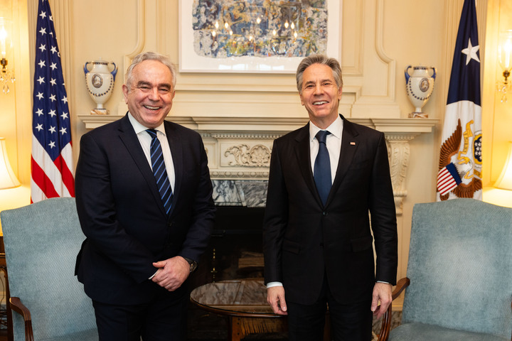 Deputy Secretary Kurt Campbell, left, with Secretary Blinken in Washington
