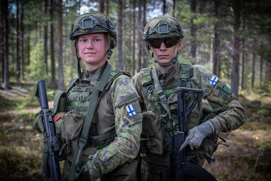 Two Finnish conscripts at exercise Northern Forest in Finland. (NATO)