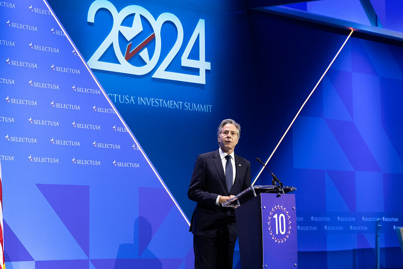 Secretary Blinken delivers remarks at the 2024 SelectUSA Investment Summit in Maryland.