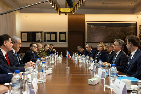 Secretary Antony J. Blinken meets with Israeli Prime Minister Benjamin Netanyahu in Jerusalem. (Official State Department photo by Chuck Kennedy)