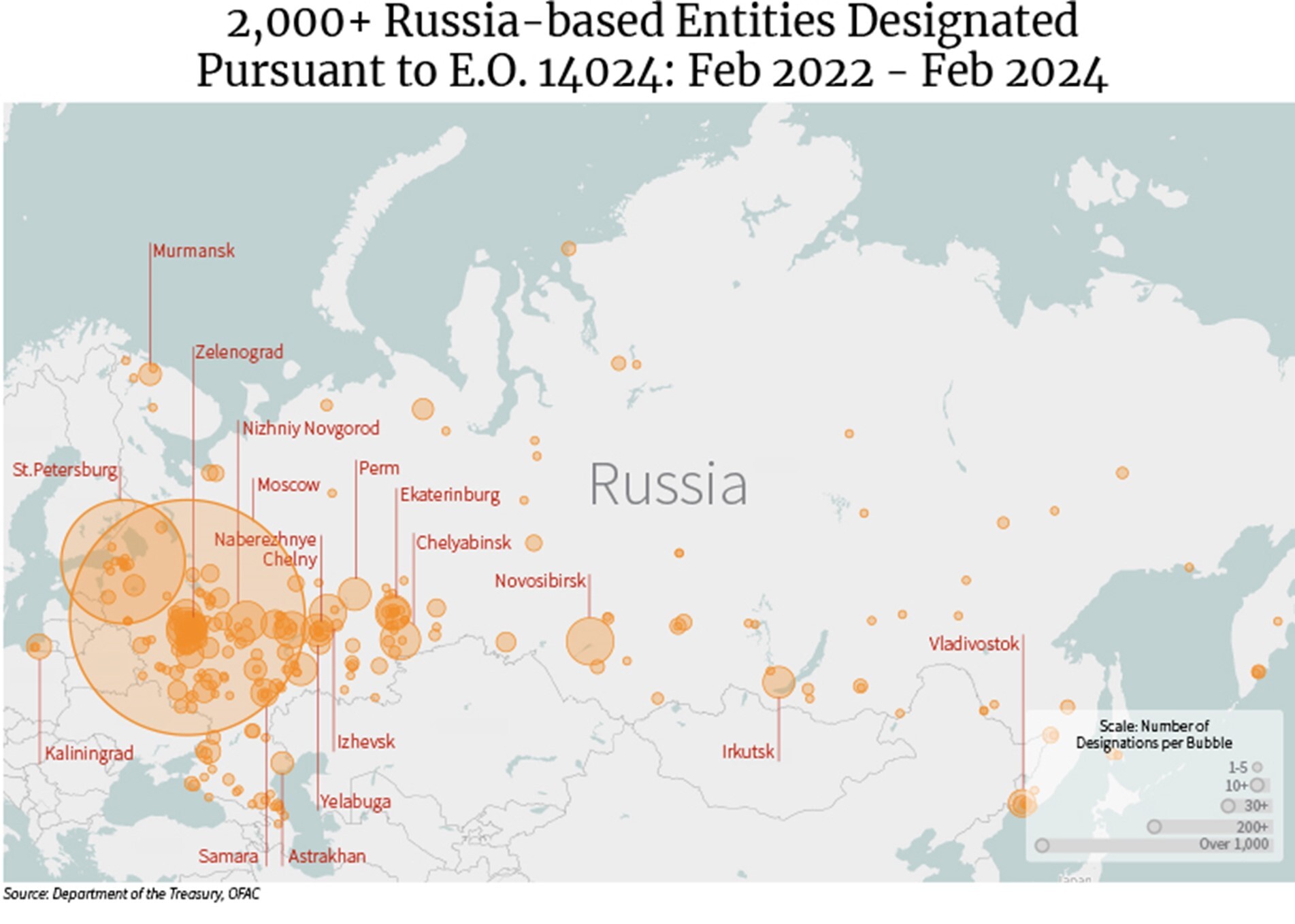 Map of Russia based entities
