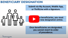 video still with an icon on the left of a family of a man and woman hold hands with two children and the heading BENEFICIARY DESIGNATION