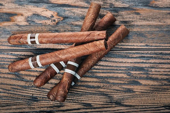 Cigars on table