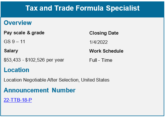 tax and trade specialist announcement