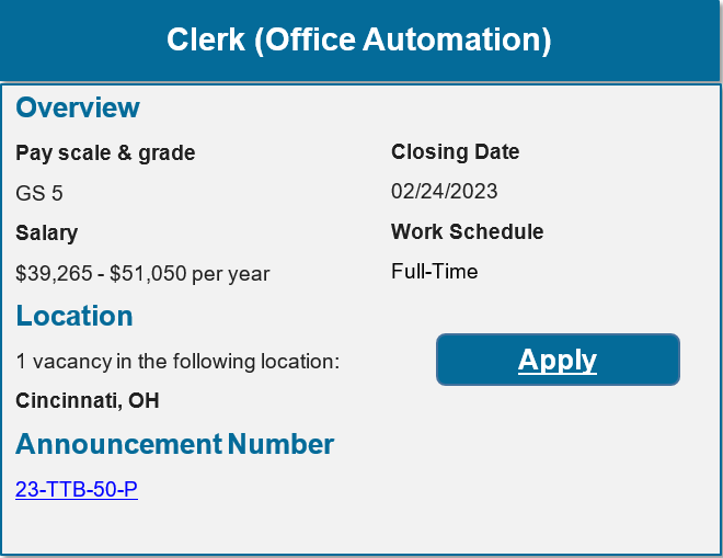 Job Opp Clerk