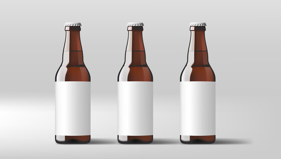Unlabeled beer bottles