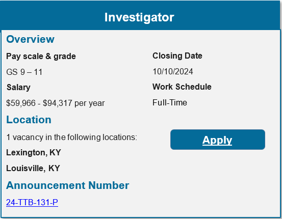 Investigator Opportunity