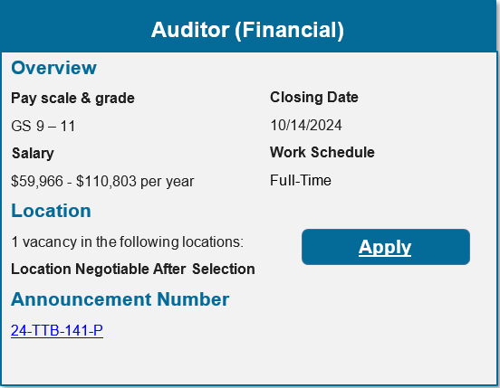 Auditor Opportunity