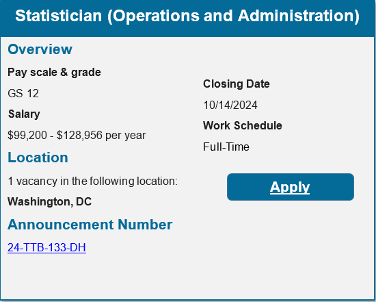 Statistician Opportunity