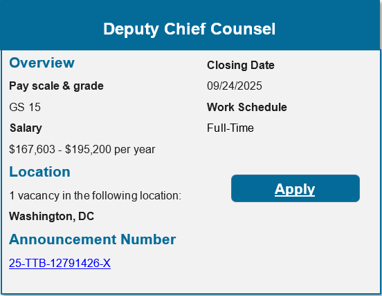 TTB job announcement