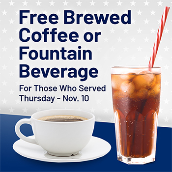 free coffee or beverage at va canteens nationwide
