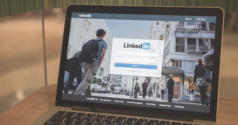 laptop screen with linkedin on screen