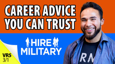 man smiling with words career advice you can trust hire military