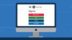 illustration of computer screen with va sign on options