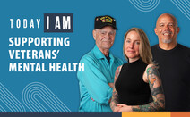 group of three people for image supporting veterans mental health during mental health month