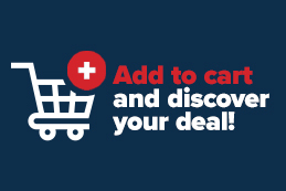 shopping cart illustration that says add to cart and discover your deal