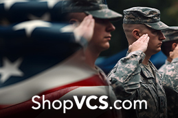 Soldier in uniform saluting and American flag