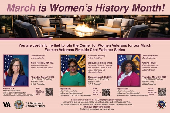 Center for Women Veterans 2024 Women's History Month Events