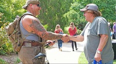 two veterans shaking hands.