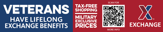 Veterans can shop at the base exchange.
