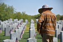 Headstone of a Veteran at a national cemetery.