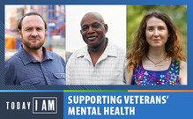 Supporting veterans mental health with picture of three veterans.