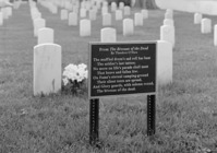 Tablet at a VA cemetery displaying the "Bivouac of the Dead" poem.