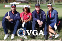 Group photo of Veterans golfing.