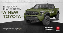 Toyota Tacoma truck for sweepstakes from Hiring Our Heroes.