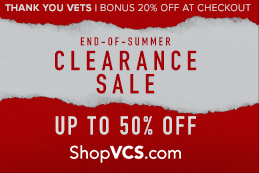 End of summer clearance sale on ShopVCS.com.