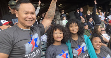 Military family during Blue Star Welcome Week.