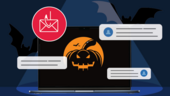 Graphic of computer screen with pumpkin on it.