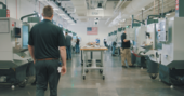 Students in a trade classroom at the Accelerated Training in Defense Manufacturing program.